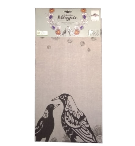 Tea Towel - Magpie Printed Organic Cotton