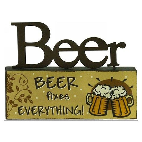 Beer Fixes Everything Table Top Block  Sign Valuezy Australia