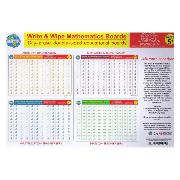 Write & Wipe Mathematics Boards (Set of 2)