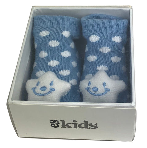 Baby Socks with Rattles 0-6m Blue