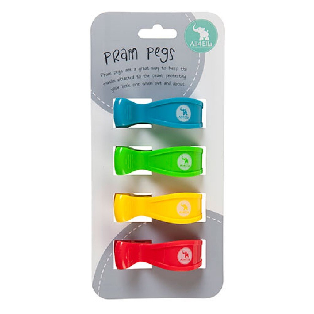Baby Pram Pegs 4pk Colours Blue green yellow red Valuezy Australia