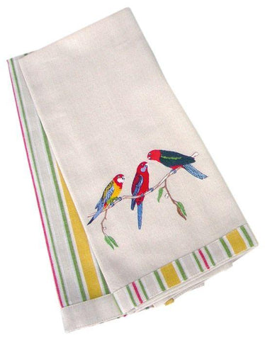 linen press Rosella Tea Towel - Embroidered Organic Cotton Valuezy Australia