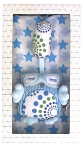 Baby Chime Toy + Muslin Wrap Gift Box - Blue Valuezy