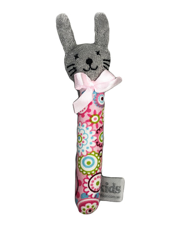 Baby Toy - Bunny Rattle Pink Floral Valuezy